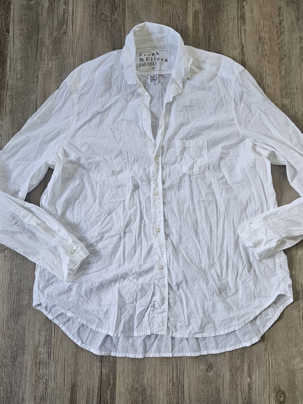 Frank & Eileen Women's Eileen White Casual Button-Up Shirt XL Made In USA
